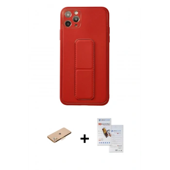 MARSİLYAN™- iPhone 11 Pro Max Kılıf Akış Doku - Siyah Seramik Nano Ekran Koruyucu + Renkli Kamera Lens Koruma Cam - TU