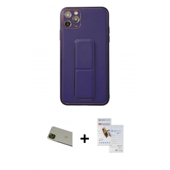 MARSİLYAN™- iPhone 11 Pro Max Kılıf Akış Doku - Siyah Seramik Nano Ekran Koruyucu + Rainbow Kamera Lens Koruma Cam - YL