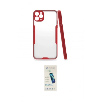 MARSİLYAN™- iPhone 11 Pro Max Kılıf Atlas Asil Serisi - Şeffaf Pasifik Cam Ekran Koruyucu