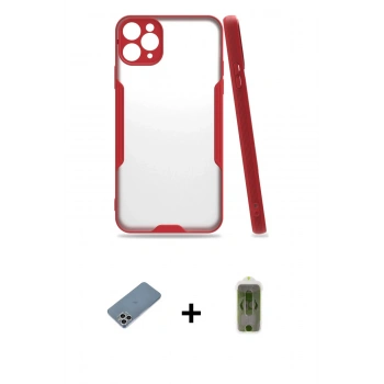 MARSİLYAN™- iPhone 11 Pro Max Kılıf Atlas Asil Serisi - Siyah Joko Magic 5D Hayalet Cam + Shine Kamera Lens Koruma Cam - GS