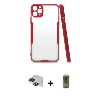 MARSİLYAN™- iPhone 11 Pro Max Kılıf Atlas Asil Serisi - Siyah Joko Magic 5D Hayalet Cam + Pers Alüminyum Kamera Lens - SH