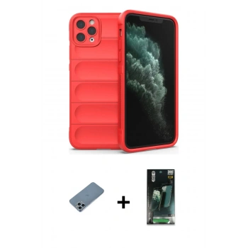 MARSİLYAN™- iPhone 11 Pro Max Kılıf Atlas Koleksiyonu - Şeffaf 360 Full Body Arka Koruyucu + Shine Kamera Lens Koruma Cam - SABE