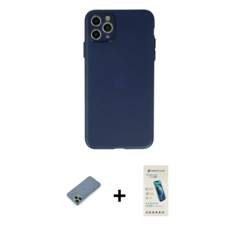 MARSİLYAN™- iPhone 11 Pro Max Kılıf Atlas Minimal Prime - Şeffaf Pasifik Cam Ekran Koruyucu + Metal Kamera Lens Koruma Cam - GD