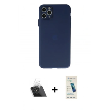 MARSİLYAN™- iPhone 11 Pro Max Kılıf Atlas Minimal Prime - Şeffaf Pasifik Cam Ekran Koruyucu + Kamera Lens Koruma Cam - SF
