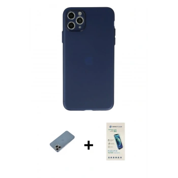 MARSİLYAN™- iPhone 11 Pro Max Kılıf Atlas Minimal Prime - Şeffaf Pasifik Cam Ekran Koruyucu + Shine Kamera Lens Koruma Cam - GI