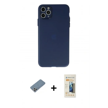 MARSİLYAN™- iPhone 11 Pro Max Kılıf Atlas Minimal Prime - Siyah 6D Mat Seramik Hayalet Nano Ekran Koruyucu + Shine Kamera Lens Koruma Cam - GS