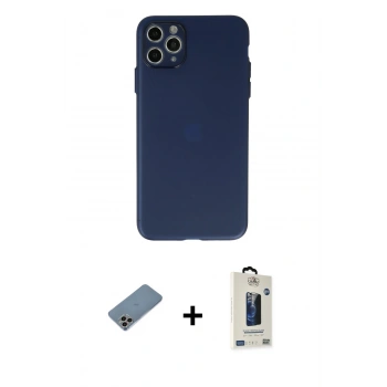MARSİLYAN™- iPhone 11 Pro Max Kılıf Atlas Minimal Prime - Siyah Bilvis Hayalet Cam Ekran Koruyucu + Shine Kamera Lens Koruma Cam - GI