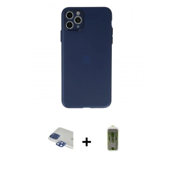MARSİLYAN™- iPhone 11 Pro Max Kılıf Atlas Minimal Prime - Siyah Joko Magic 5D Hayalet Cam + Pers Alüminyum Kamera Lens - LT