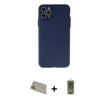 MARSİLYAN™- iPhone 11 Pro Max Kılıf Atlas Minimal Prime - Siyah Joko Magic 5D Hayalet Cam + Rainbow Kamera Lens Koruma Cam - GD