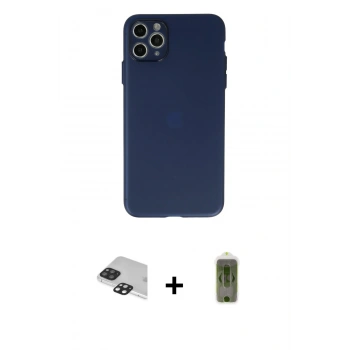 MARSİLYAN™- iPhone 11 Pro Max Kılıf Atlas Minimal Prime - Siyah Joko Magic 5D Hayalet Cam + Pers Alüminyum Kamera Lens - SH