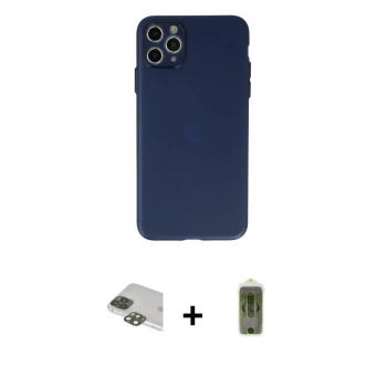 MARSİLYAN™- iPhone 11 Pro Max Kılıf Atlas Minimal Prime - Siyah Joko Magic 5D Hayalet Cam + Pers Alüminyum Kamera Lens - YL