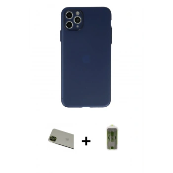 MARSİLYAN™- iPhone 11 Pro Max Kılıf Atlas Minimal Prime - Siyah Joko Magic 5D Hayalet Cam + Rainbow Kamera Lens Koruma Cam - YL