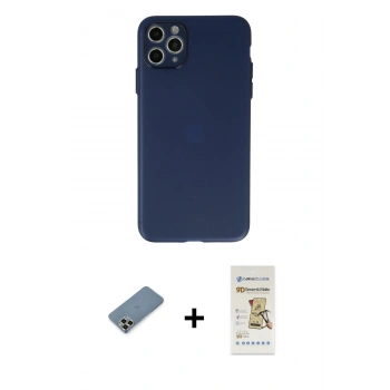 MARSİLYAN™- iPhone 11 Pro Max Kılıf Atlas Minimal Prime - Siyah Mat Seramik Nano Ekran Koruyucu + Metal Kamera Lens Koruma Cam - GD