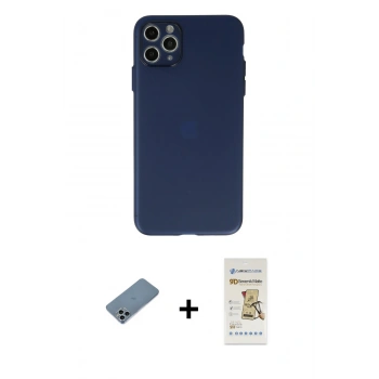 MARSİLYAN™- iPhone 11 Pro Max Kılıf Atlas Minimal Prime - Siyah Mat Seramik Nano Ekran Koruyucu + Shine Kamera Lens Koruma Cam - SABE