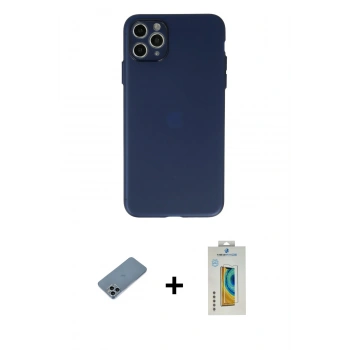 MARSİLYAN™- iPhone 11 Pro Max Kılıf Atlas Minimal Prime - Siyah Polymer Nano Ekran Koruyucu + Shine Kamera Lens Koruma Cam - SABE