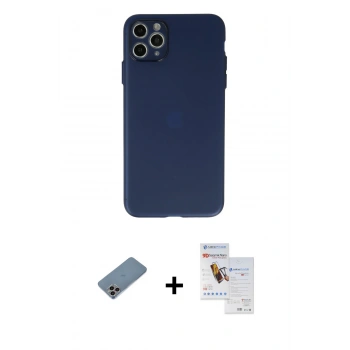 MARSİLYAN™- iPhone 11 Pro Max Kılıf Atlas Minimal Prime - Siyah Seramik Nano Ekran Koruyucu + Shine Kamera Lens Koruma Cam - GI