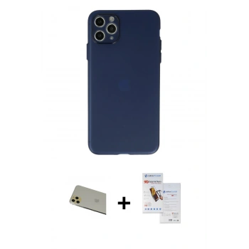 MARSİLYAN™- iPhone 11 Pro Max Kılıf Atlas Minimal Prime - Siyah Seramik Nano Ekran Koruyucu + Rainbow Kamera Lens Koruma Cam - GD