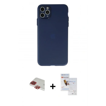 MARSİLYAN™- iPhone 11 Pro Max Kılıf Atlas Minimal Prime - Siyah Seramik Nano Ekran Koruyucu + Pers Alüminyum Kamera Lens - KI
