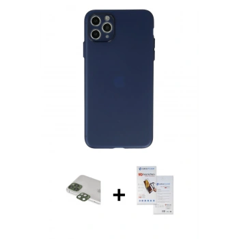 MARSİLYAN™- iPhone 11 Pro Max Kılıf Atlas Minimal Prime - Siyah Seramik Nano Ekran Koruyucu + Pers Alüminyum Kamera Lens - YL