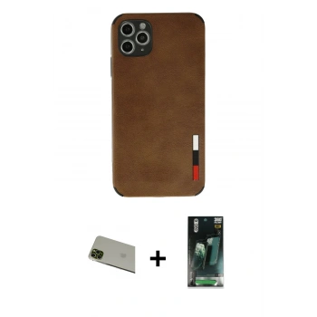 MARSİLYAN™- iPhone 11 Pro Max Kılıf Doruk Asil Koleksiyonu - Şeffaf 360 Full Body Arka Koruyucu + Rainbow Kamera Lens Koruma Cam - YL
