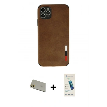 MARSİLYAN™- iPhone 11 Pro Max Kılıf Doruk Asil Koleksiyonu - Şeffaf Pasifik Cam Ekran Koruyucu + Rainbow Kamera Lens Koruma Cam - GD