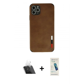 MARSİLYAN™- iPhone 11 Pro Max Kılıf Doruk Asil Koleksiyonu - Şeffaf Pasifik Cam Ekran Koruyucu + Kamera Lens Koruma Cam - SF