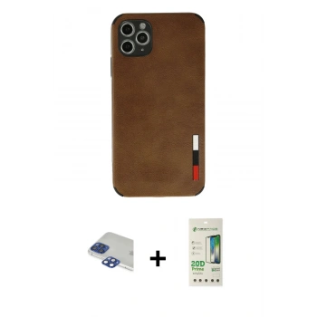 MARSİLYAN™- iPhone 11 Pro Max Kılıf Doruk Asil Koleksiyonu - Siyah 20D Premium Cam Ekran Koruyucu + Pers Alüminyum Kamera Lens - LT