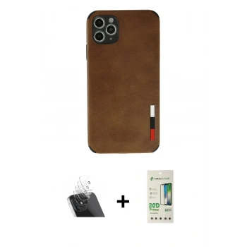 MARSİLYAN™- iPhone 11 Pro Max Kılıf Doruk Asil Koleksiyonu - Siyah 20D Premium Cam Ekran Koruyucu + Kamera Lens Koruma Cam - SF