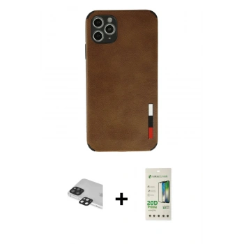 MARSİLYAN™- iPhone 11 Pro Max Kılıf Doruk Asil Koleksiyonu - Siyah 20D Premium Cam Ekran Koruyucu + Pers Alüminyum Kamera Lens - SH