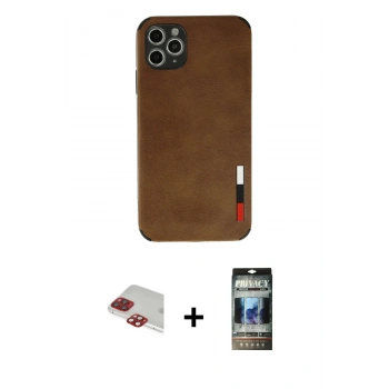 MARSİLYAN™- iPhone 11 Pro Max Kılıf Doruk Asil Koleksiyonu - Siyah 34D Hayalet Izgaralı Cam + Pers Alüminyum Kamera Lens - KI