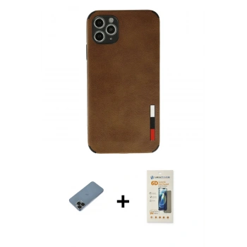 MARSİLYAN™- iPhone 11 Pro Max Kılıf Doruk Asil Koleksiyonu - Siyah 6D Mat Seramik Hayalet Nano Ekran Koruyucu + Shine Kamera Lens Koruma Cam - SH