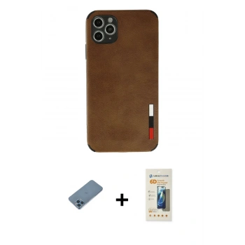 MARSİLYAN™- iPhone 11 Pro Max Kılıf Doruk Asil Koleksiyonu - Siyah 6D Mat Seramik Hayalet Nano Ekran Koruyucu + Shine Kamera Lens Koruma Cam - MI