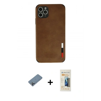 MARSİLYAN™- iPhone 11 Pro Max Kılıf Doruk Asil Koleksiyonu - Siyah 6D Mat Seramik Hayalet Nano Ekran Koruyucu + Shine Kamera Lens Koruma Cam - SABE