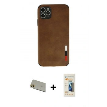 MARSİLYAN™- iPhone 11 Pro Max Kılıf Doruk Asil Koleksiyonu - Siyah 6D Mat Seramik Hayalet Nano Ekran Koruyucu + Rainbow Kamera Lens Koruma Cam - GD
