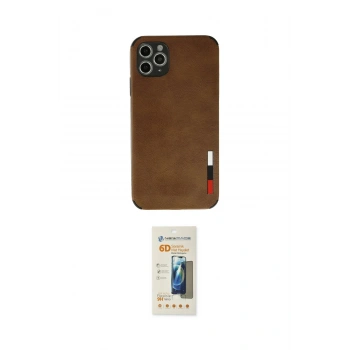 MARSİLYAN™- iPhone 11 Pro Max Kılıf Doruk Asil Koleksiyonu - Siyah 6D Mat Seramik Hayalet Nano Ekran Koruyucu