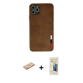 MARSİLYAN™- iPhone 11 Pro Max Kılıf Doruk Asil Koleksiyonu - Siyah 6D Mat Seramik Hayalet Nano Ekran Koruyucu + Renkli Kamera Lens Koruma Cam - TU