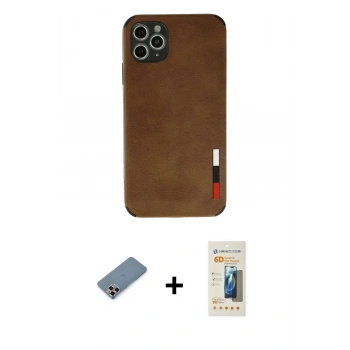 MARSİLYAN™- iPhone 11 Pro Max Kılıf Doruk Asil Koleksiyonu - Siyah 6D Mat Seramik Hayalet Nano Ekran Koruyucu + Metal Kamera Lens Koruma Cam - MR