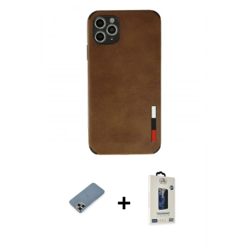 MARSİLYAN™- iPhone 11 Pro Max Kılıf Doruk Asil Koleksiyonu - Siyah Bilvis Hayalet Cam Ekran Koruyucu + Metal Kamera Lens Koruma Cam - GD