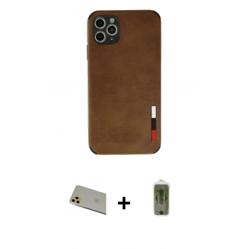 MARSİLYAN™- iPhone 11 Pro Max Kılıf Doruk Asil Koleksiyonu - Siyah Joko Magic 5D Hayalet Cam + Rainbow Kamera Lens Koruma Cam - GD