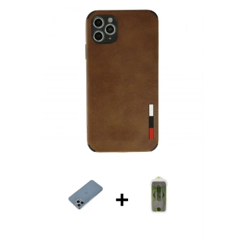 MARSİLYAN™- iPhone 11 Pro Max Kılıf Doruk Asil Koleksiyonu - Siyah Joko Magic 5D Hayalet Cam + Shine Kamera Lens Koruma Cam - SABE