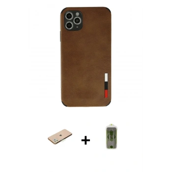 MARSİLYAN™- iPhone 11 Pro Max Kılıf Doruk Asil Koleksiyonu - Siyah Joko Magic 5D Hayalet Cam + Renkli Kamera Lens Koruma Cam - YL