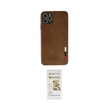 MARSİLYAN™- iPhone 11 Pro Max Kılıf Doruk Asil Koleksiyonu - Siyah Mat Seramik Nano Ekran Koruyucu