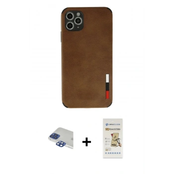 MARSİLYAN™- iPhone 11 Pro Max Kılıf Doruk Asil Koleksiyonu - Siyah Mat Seramik Nano Ekran Koruyucu + Pers Alüminyum Kamera Lens - LT