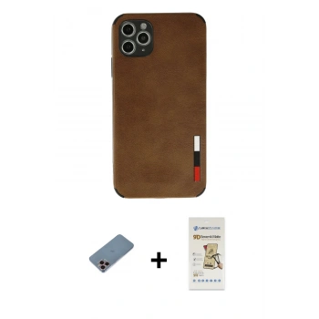 MARSİLYAN™- iPhone 11 Pro Max Kılıf Doruk Asil Koleksiyonu - Siyah Mat Seramik Nano Ekran Koruyucu + Shine Kamera Lens Koruma Cam - PE