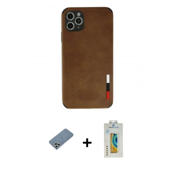 MARSİLYAN™- iPhone 11 Pro Max Kılıf Doruk Asil Koleksiyonu - Siyah Polymer Nano Ekran Koruyucu + Shine Kamera Lens Koruma Cam - GS