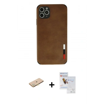 MARSİLYAN™- iPhone 11 Pro Max Kılıf Doruk Asil Koleksiyonu - Siyah Seramik Nano Ekran Koruyucu + Renkli Kamera Lens Koruma Cam - SI
