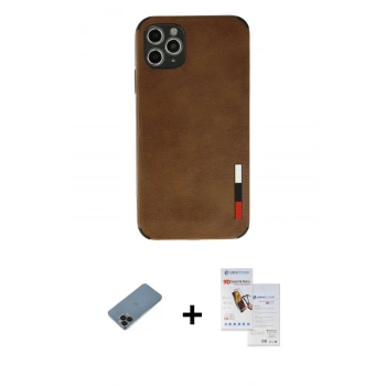 MARSİLYAN™- iPhone 11 Pro Max Kılıf Doruk Asil Koleksiyonu - Siyah Seramik Nano Ekran Koruyucu + Shine Kamera Lens Koruma Cam - SH