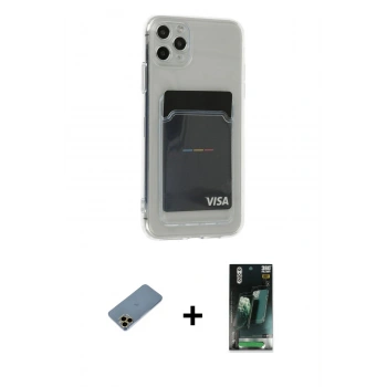 MARSİLYAN™- iPhone 11 Pro Max Kılıf Doruk Klasik Koleksiyonu - Şeffaf 360 Full Body Arka Koruyucu + Shine Kamera Lens Koruma Cam - GD