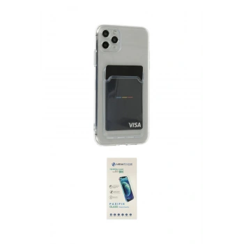 MARSİLYAN™- iPhone 11 Pro Max Kılıf Doruk Klasik Koleksiyonu - Şeffaf Pasifik Cam Ekran Koruyucu
