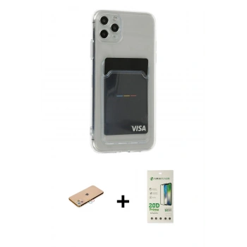 MARSİLYAN™- iPhone 11 Pro Max Kılıf Doruk Klasik Koleksiyonu - Siyah 20D Premium Cam Ekran Koruyucu + Renkli Kamera Lens Koruma Cam - PE